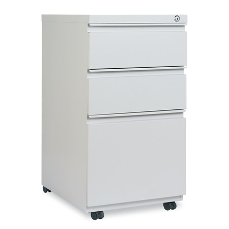 Alera Three-Drawer Pedestal File, 14.96w x 19.29d x 27.75h, Light Gray ALEPBBBFLG
